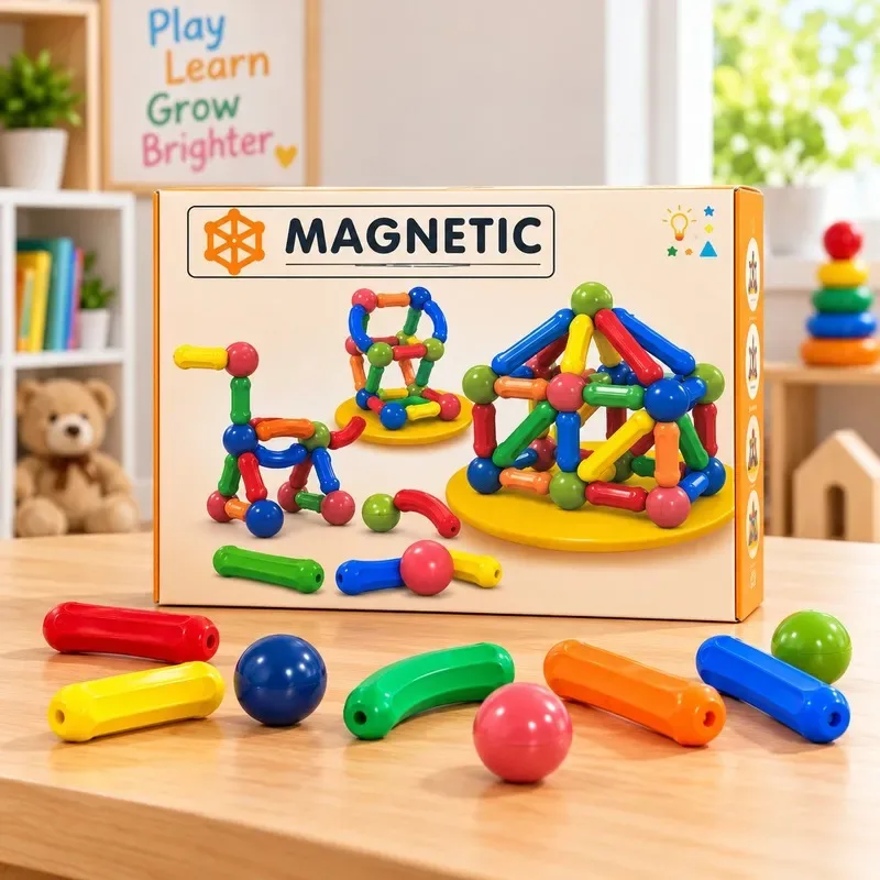 Magnetic Building Blocks Set, 42 Pieces